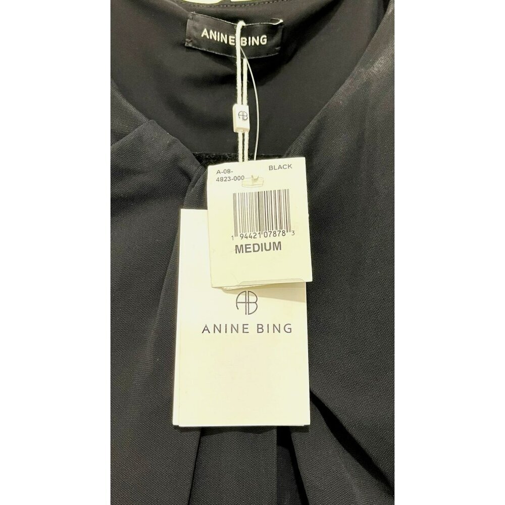 Anine Bing $250 Amaya Black Cutout Long Sleeve Top Medium NWT - Picture 8 of 8